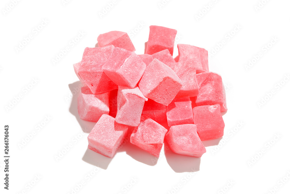 Sweet turkish delight isolated on white background. Sweet turkish delight isolated on white background.