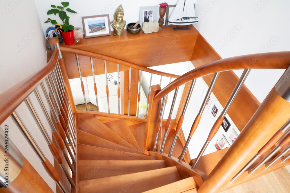Fototapeta premium wood interior staircase
