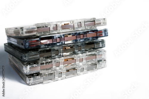 Film cassettes on white backgrounds
