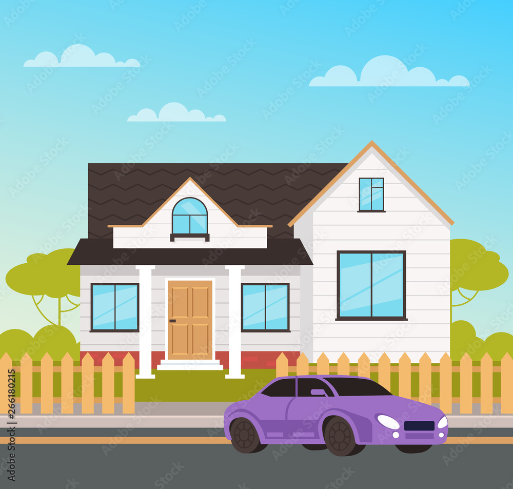 Big family house cottage concept. Vector design flat graphic cartoon  illustration Stock Vector | Adobe Stock