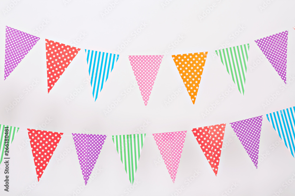 Flag garland on white background Flag garland on white background