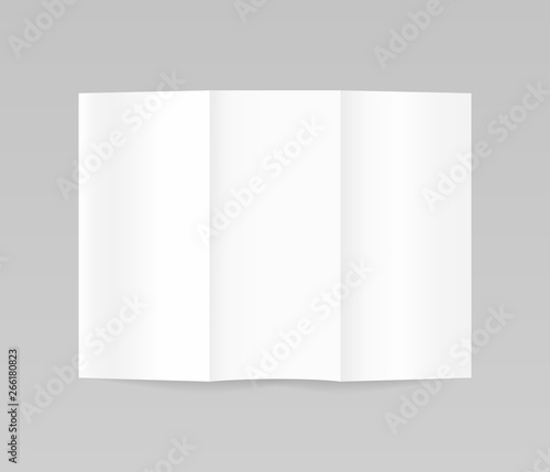 Flyer mockup, folded realistic blank sheet of paper