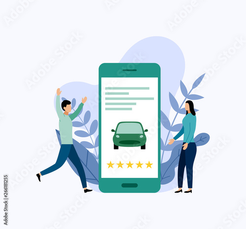 Car sharing service, mobile city transportation, business concept vector illustration