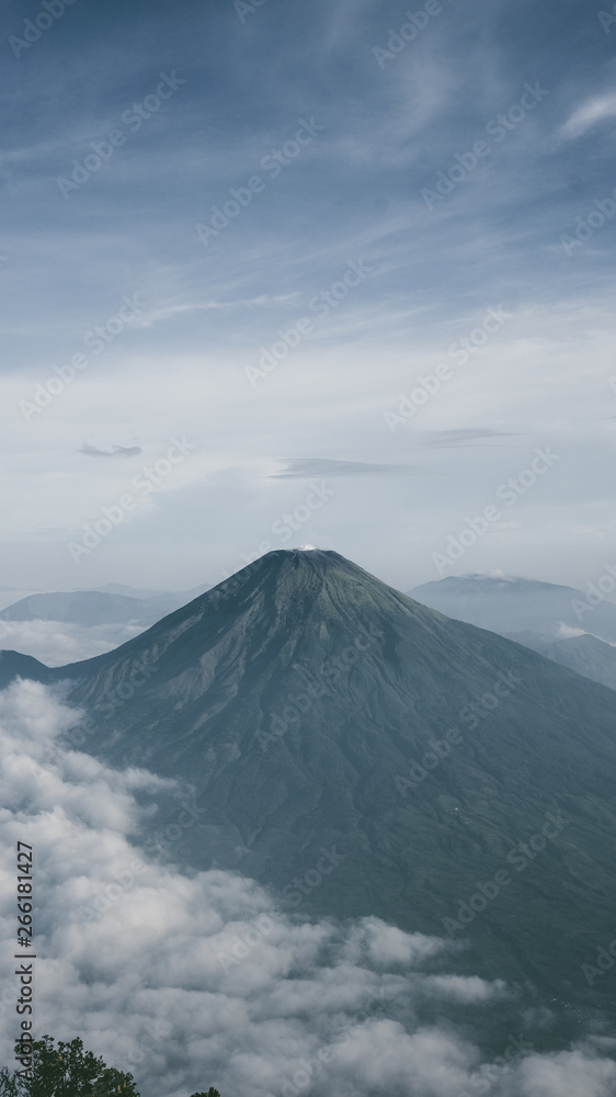 Sindoro mountain from Sumbing Mountain