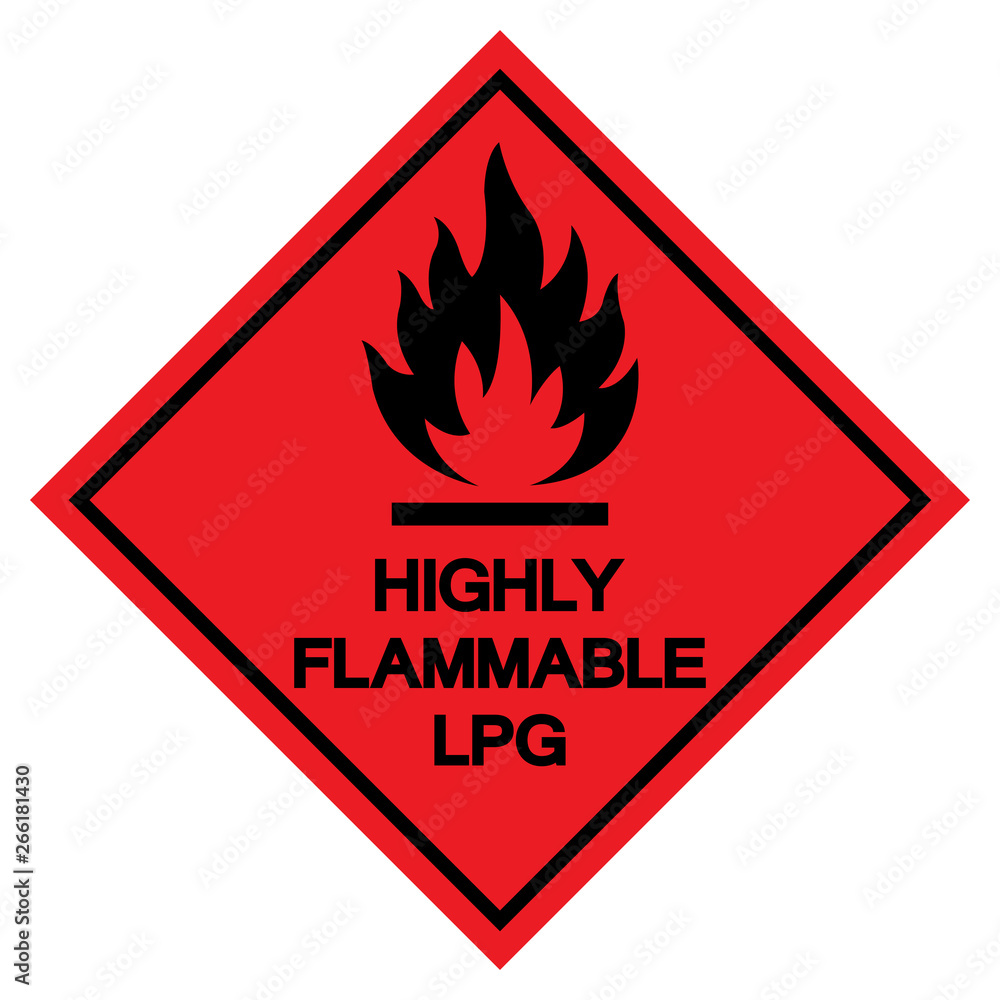 Highly Flammable LPG Symbol Sign ,Vector Illustration, Isolate On White Background Label .EPS10 Highly Flammable LPG Symbol Sign ,Vector Illustration, Isolate On White Background Label .EPS10