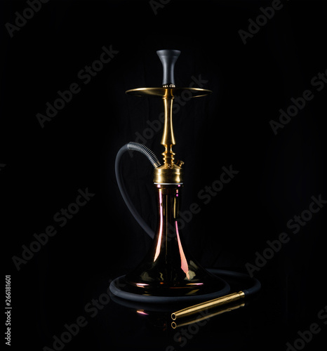 Obraz na płótnie Luxury modern hookah on black background