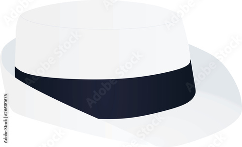 White bowler hat. vector illustration