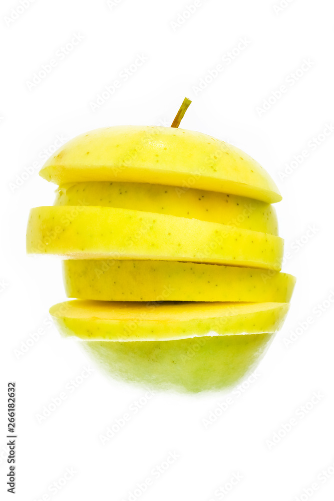 a beautiful green apple on a white background a beautiful green apple on a white background