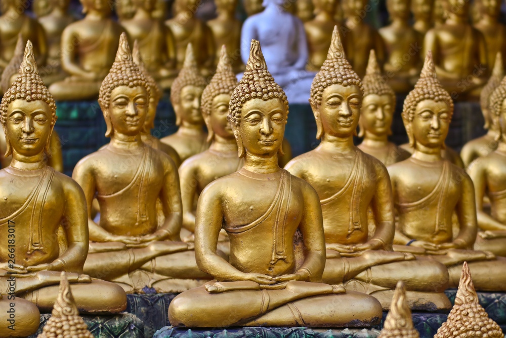 Vientiane Province: 02 May 2019, Buddha statue in Wat Sinxayyaram, the Buddhism garden, Laos Vientiane Province: 02 May 2019, Buddha statue in Wat Sinxayyaram, the Buddhism garden, Laos