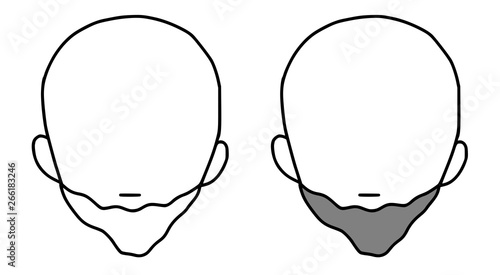 abstract draw set of doodle beard on human face isolate on white background,illustration,vector