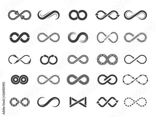 Eternity icon. Mobius line vector logo infinity symbols isolated on white. Illustration of infinity line, endless mobius loop