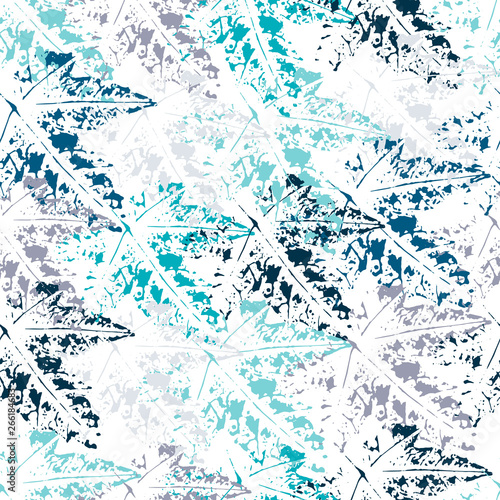 seamless pattern of leaf prints