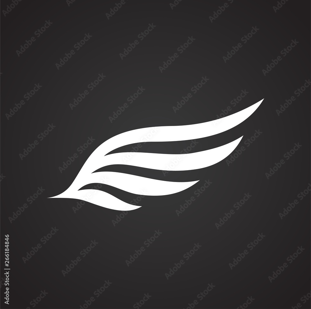 Wing icon on white background for graphic and web design. Simple vector sign. Internet concept symbol for website button or mobile app. Wing icon on white background for graphic and web design. Simple vector sign. Internet concept symbol for website button or mobile app.