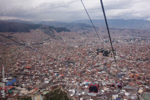 Cable car system as local transport facility over La Paz, Bolivia