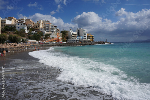 Panoramic view of the beach in the port