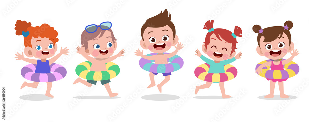 happy kids beach holiday vector illustration isolated happy kids beach holiday vector illustration isolated