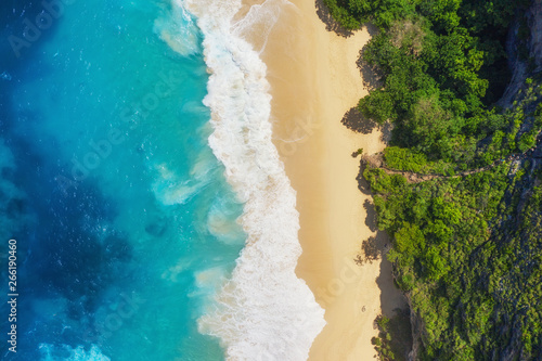 Aerial view at sea and beach. Turquoise water background from top view. Summer seascape from air. Summer adventure. Travel - image © biletskiyevgeniy.com