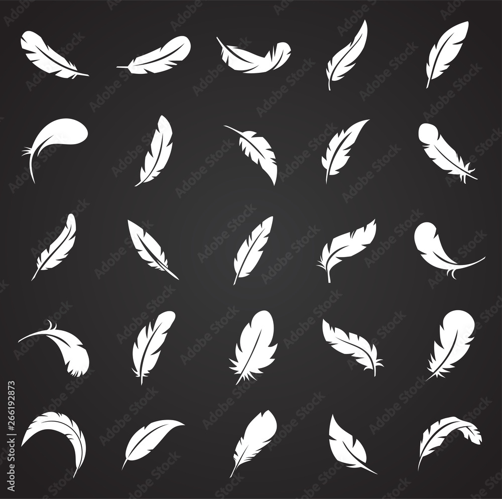 Feather icons set on black background for graphic and web design. Simple vector sign. Internet concept symbol for website button or mobile app. Feather icons set on black background for graphic and web design. Simple vector sign. Internet concept symbol for website button or mobile app.