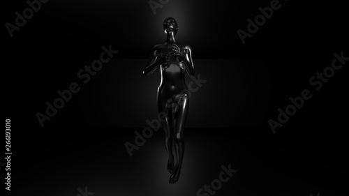 Futuristic concept of female character. 3d Illustration