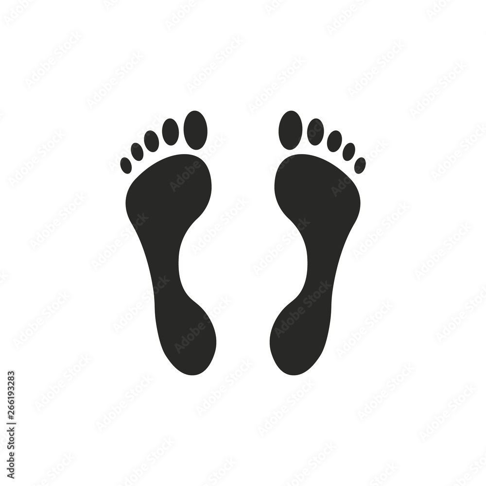 Footprint icon. Humans track. Vector. Flat design. Footprint icon. Humans track. Vector. Flat design.