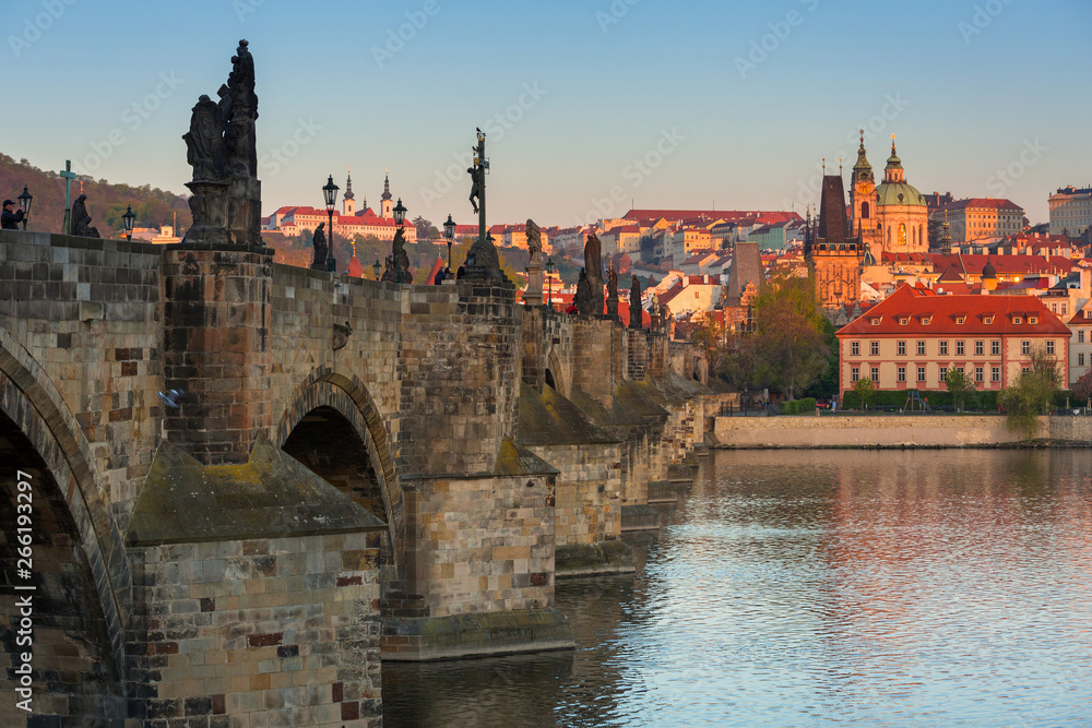 Charles bridge in Prague at sunrise, Czech Republic Charles bridge in Prague at sunrise, Czech Republic