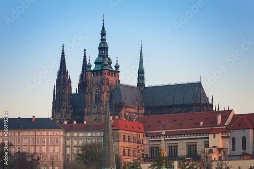 Architecture of the Prague castle at sunrise, Czech Republic