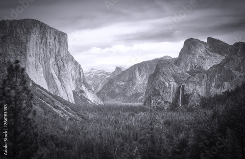 Yosemite Valley from Tunnel View (Black and White)