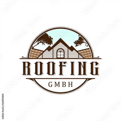 roofing logo vintage