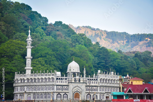 white mosque in a mountain, of nainital uttarakhand India