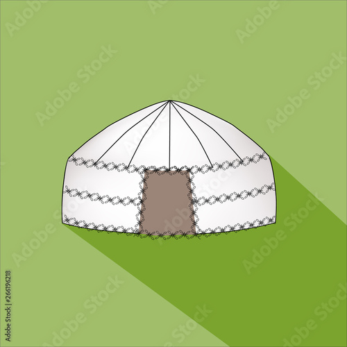 Yurt of nomads. Home house Vector Illustration