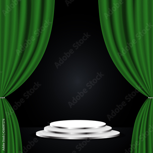 Green theatre curtain