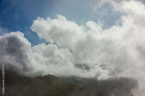 Pico de Teide volcano in the clouds. Tenerife.