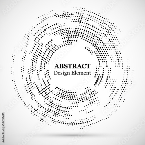 Abstract dotted halftone modern pattern background.Black decorative design halftone round circle elements isolated on white.Circular abstract vector background consisting of dots.