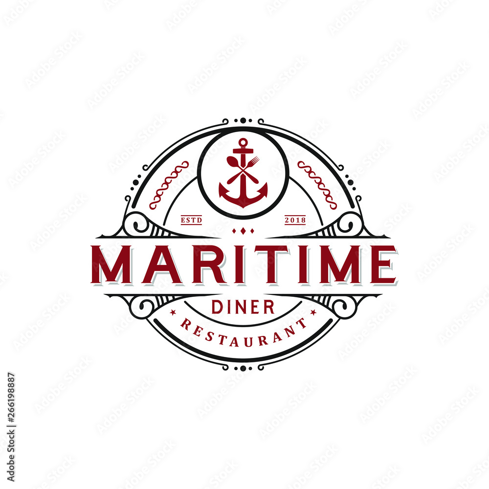 maritime cafe logo design maritime cafe logo design