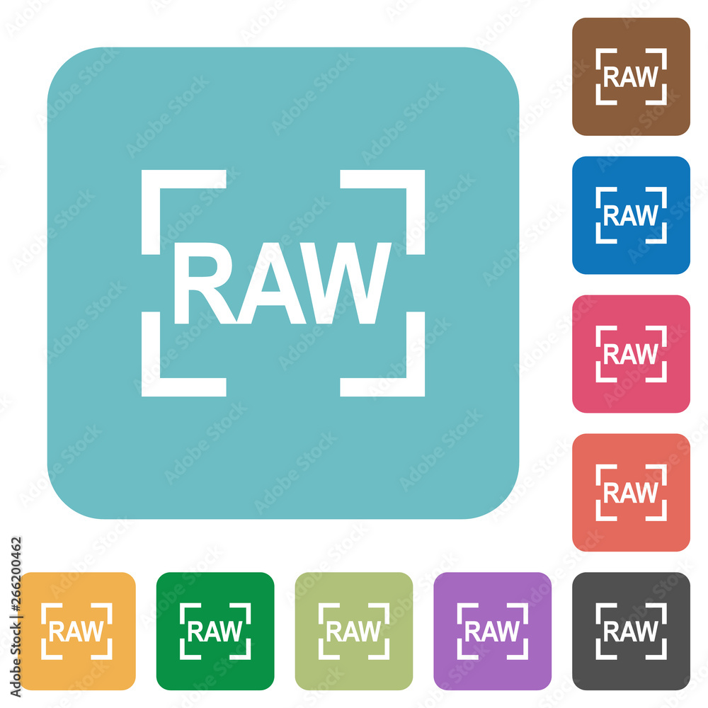 Camera raw image mode rounded square flat icons Camera raw image mode rounded square flat icons