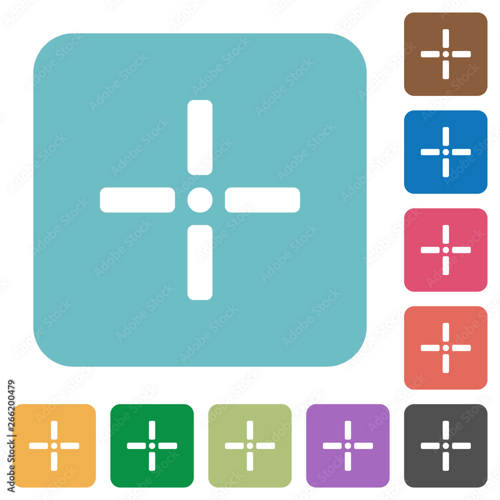 Fototapeta premium Precise cursor rounded square flat icons