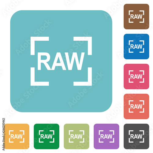 Camera raw image mode rounded square flat icons