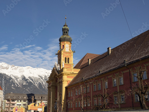 Colegiata de Wilten en Innsbruck, Austria, invierno de 2018
