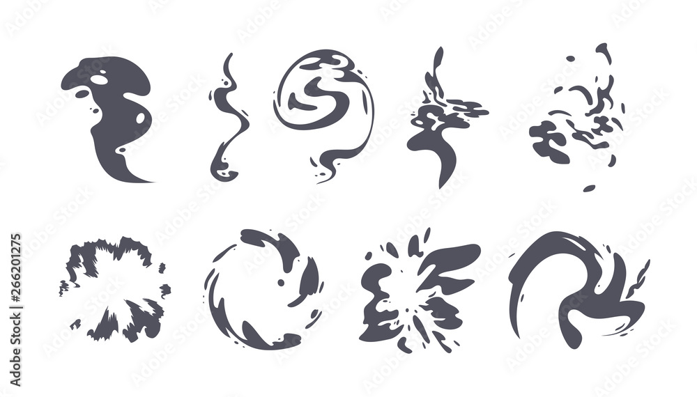 Special Effects Template Vector Smoke Set. Cartoon steam clouds, puff, mist, fog, watery vapour or dust explosion 2D VFX illustration. Special Effects Template Vector Smoke Set. Cartoon steam clouds, puff, mist, fog, watery vapour or dust explosion 2D VFX illustration.