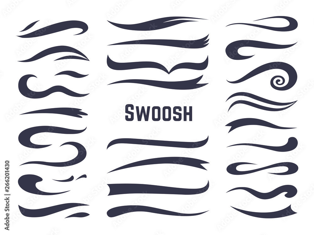 Swoosh And Swash Text Tails Vector Set Font Tail Swirls Typography Elements  For Decoration Stock Illustration - Download Image Now - iStock