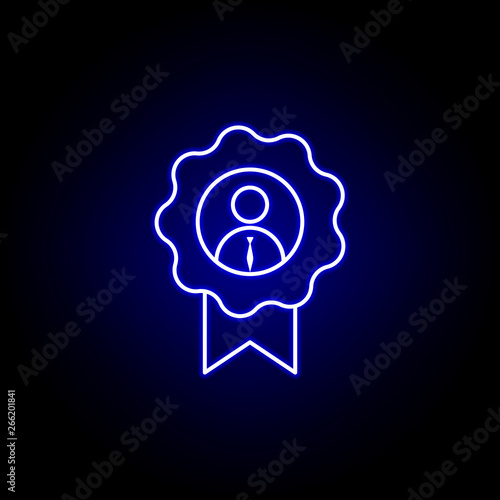 Award, employee, worker icon. Elements of Human resources illustration in neon style icon. Signs and symbols can be used for web, logo, mobile app, UI, UX photo