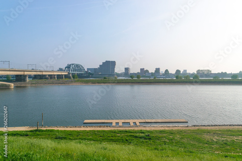 River Waal In Dutch City Nijmegen