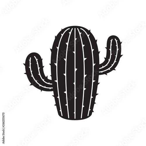 cactus icon vector logo symbol desert flower botanica plant garden summer illustration doodle