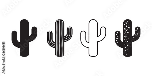 Billede på lærred cactus icon vector logo symbol desert flower botanica plant garden summer tropic