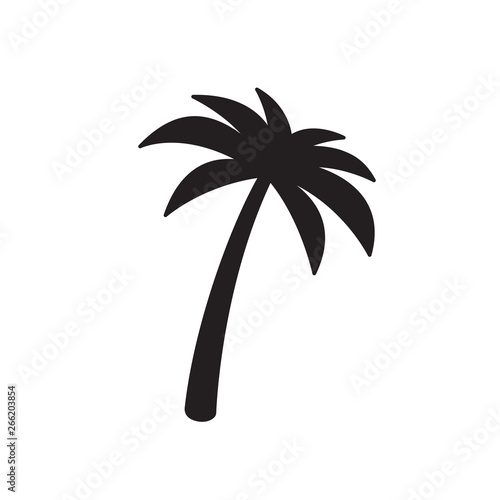 palm tree icon vector logo coconut tree symbol sign tropical summer beach character cartoon illustration
