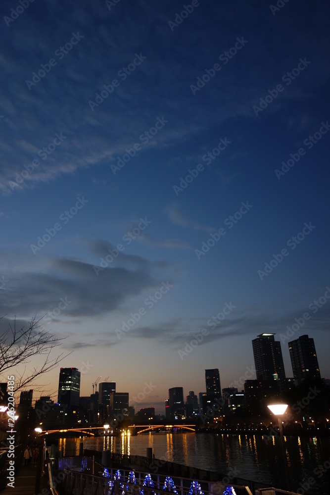 大阪天満橋の夕景