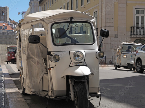 Typical Tuktuk in Lisboa in Portugal