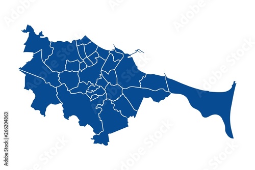 Outline map of Gdansk districts 