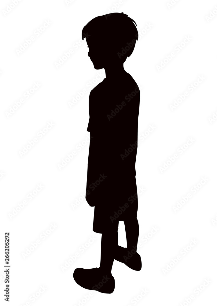 a boy body silhouette vector