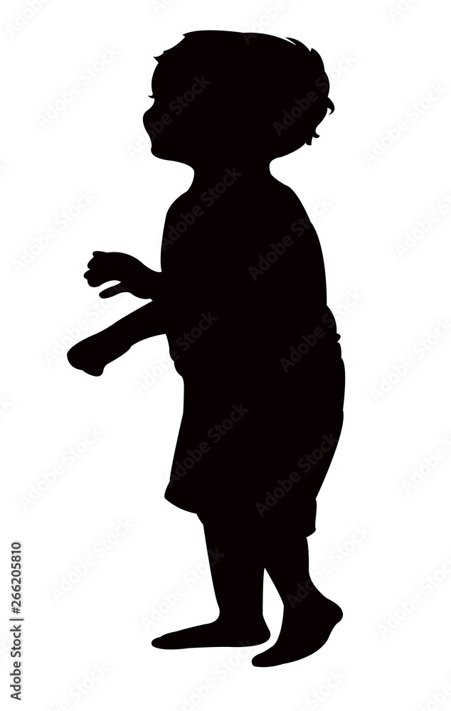 a boy walking body silhouette vector